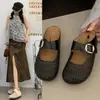 Medias Pantuflas de Verano para Mujer para Exteriores 2026 Modelo Nuevo con Aumento Oculto de Altura, Adecuadas para Combinar con Vestidos, Malla Transpirable, Pantuflas de Suela Gruesa Estilo Birkenstock