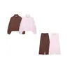 Comércio Exterior Roupas Femininas 2026 Nova Moda Europeia e Americana Conjunto de Jaqueta de Zíper Solta de Gola Alta + Calças para Mulheres A670071