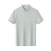 Camisa Polo de algodón mercerizado de fibra larga de tres capas, 220 g, 80 hilos, camiseta de manga corta de algodón-spandex para verano, ropa de trabajo con bordado