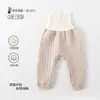 Calça de Algodão Acolchoada de Cintura Alta para Proteção da Barriga de Bebê para Outono e Inverno, Calça de Algodão Quente de Três Camadas para Recém-Nascidos Meninos e Meninas
