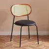 Silla de comedor para uso doméstico, silla vintage de lujo ligero de imitación ratán, silla moderna de restaurante para balcón, silla retro para casa de huéspedes con respaldo