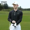 Pgm Ropa de Golf para Hombre Camiseta de Manga Larga Mangas de Seda de Hielo Perforada con Láser Top Deportivo de Verano Camisa Polo