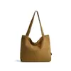 Bolso de Lona Simple de Gran Capacidad Estilo Coreano, Bolso de Hombro Ligero de Color Sólido, Bolso de Compras Casual Retro, Bolso de Mano, Bolso para Estudiante