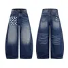 Jia Yi Ku Marca de Moda 2026 Nuevos Pantalones Curvos Estilo Americano Jeans Sueltos Retro con Diseño de Estrella, Pantalones de Pierna Ancha Únicos y Geniales