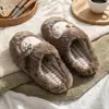 Chinelos de algodão Mingsheng para mulheres, adequados para primavera, outono e inverno, com solas antiderrapantes, solas grossas e projetados para uso interno, proporcionando calor e conforto. Também disponível como conjunto de casal e com frete grátis
