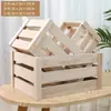 Caja de Almacenamiento Vintage de Madera Maciza Caja de Madera Exhibidor de Frutas para Supermercado Caja con Marco de Madera Accesorios Caja de Madera Rectangular Decoración