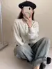 Cardigan de Gola Redonda Estilo Coreano Jaqueta Feminina 2025 Outono e Inverno Novo Estilo Suéter de Lã Suéter Estilo Ocidental Suéter Pequeno Curto de Tricô