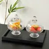 Cuenco de Fruta de Cristal con Pie Alto Cuenco de Fruta de Alta Apariencia Plato para la Hora del Té Plato de Postre Cuenco para Sopa Dulce Cuenco para Postre Plato Creativo