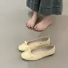 Sapatilhas Ballet Redondas com Bico Redondo e Laço Estilo Francês para Mulheres, Novo Modelo 2026, Sapatos Mary Jane Planos de Calçar Fácil para Mulheres