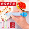Set de 4 piezas pluma decoradora de silicona para crema, chocolate, galletas, pasteles, pluma para escribir, pistola decoradora para graffiti de pasteles DIY