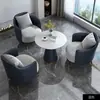 Sofá individual simples e de luxo leve, mesa de centro, combinação de mesa e cadeira de negociação para recepção de hotel de lazer, escritório de vendas, recepção de salão de beleza