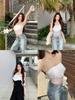 Top de tubo de encaje de color contrastante con espalda hermosa para mujer, diseño interior delgado de verano, para uso exterior, top corto para chica guapa