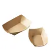 Cajas Desechables de Papel Kraft con Forma de Barco para Comercio Exterior Transfronterizo, Cajas de Empaque Abiertas para Pollo Frito, Bandejas para Snacks y Papas Fritas