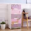Guarda-roupa infantil de plástico de 58/42 cm de largura, armário de armazenamento de 5 camadas com cômoda com trava, armário de armazenamento de brinquedos e artigos diversos, veado