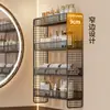Prateleira de armazenamento para banheiro, cesta suspensa para cosméticos, caixa de armazenamento multicamadas para a parede, cesta de armazenamento de parede para trás da porta do banheiro