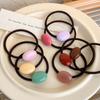 Nuevo color crema de principios de primavera linda banda para el pelo de frijol ovalado cuerda para coleta alta cuerda para pelo de bola de temperamento cuerda para pelo de placa de cabeza de bola