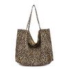 Bolso de Lona Estampado de Leopardo Transfronterizo 2026, Bolso de Mano Casual y Elegante, Bolso Tote de Hombro de Gran Capacidad Europeo y Americano para Mujer