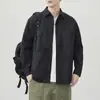 Camisa de Manga Larga Elegante para Hombre Nueva Primavera/Otoño 2026 Camisa de Trabajo para Exteriores de Moda Top Holgado Chaqueta Casual
