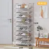 Sapateira Popular de Venda Cruzada Simples Multicamadas Armário de Sapatos à Prova de Poeira Entrada de Casa Dormitório Estudantil Quarto Alugado Modelo Pequeno Estreito