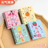 Minicuaderno de espiral con dibujos animados, bonito cuaderno portátil para estudiantes, de bolsillo, con tapa abatible de gran valor.