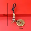 Se puede hacer tú mismo con cuerda roja creativa, cinco monedas de emperador, accesorios semiacabados para llaveros, accesorios para bolsos, colgante para coche, generación