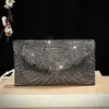 Bolsa de Festa Feminina Brilhante Estilo Envelope Transfronteiriça Europeia e Americana, Bolsa de Mão Feminina da Moda com Glitter, Carteira Bolsa de Lantejoulas