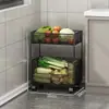 Estante de Almacenamiento para Cocina de Pie Multifuncional Gran Capacidad Estante de Almacenamiento para Frutas y Verduras Multicapa Móvil Carrito Pequeño Cesta para Verduras
