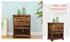 Mesita de noche simple estilo americano, Gabinete de almacenamiento multifuncional, Gabinete combinado con cajones de ratán, Gabinete retro de diez cajones