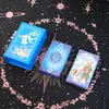 Tarjetas de Tarot Doradas Blue Waite Set Completo Auténtico para Principiantes con Interpretación Waite Set Completo de Cartas de Tarot