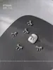 1000 Piezas de Decoraciones de Moños para Uñas de Aleación Mixta, Moños de Cinta Huecos, Pedrería Plateada para Uñas, Al por Mayor