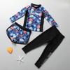 Roupa de Banho Infantil Meninas Nova Tamanho Plus Size Crianças Grandes Estudante Menina Jovem Secagem Rápida Proteção Solar Natação Traje de Três Peças