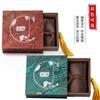 Caja de Joyería Retro Heritage Arena Dorada Caja para Pulsera Pulsera Caja Wenwan Pulsera Colgante Caja de Empaque de Jade Venta Directa de Fábrica