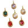 Pingente de Joia Oval Retrô Exquisito Simples Strass Feito à Mão DIY Acessórios para Colar Acessórios de Pulseira de Aço Inoxidável para Mulheres