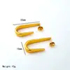 Moda europea y americana pendientes de gancho de acero inoxidable de alta calidad personalidad femenina nicho pendientes chapados en oro de 18K venta al por mayor