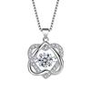 Collar colgante de diamantes en forma de corazón inteligente nuevo japonés y coreano TikTok Mismo Amor colgante chapado en platino cadena clavicular joyería