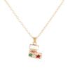 Nuevos Collares Festivos Europeos y Americanos Joyería de Aleación Navideña Reno Calcetines Papá Noel Muñeco de Nieve Árbol de Navidad Colgante Adornos Colgantes