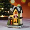 Decoraciones Navideñas Resina Luminosa Micro-Paisaje Casa Pequeña Decoración Navideña Adornos Pequeños Suministros para Regalos