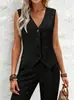 Conjunto de chaleco y pantalón de verano transfronterizo europeo y americano, ropa de moda para mujer para ir al trabajo, estilo "old money" para mujeres petite, principios de otoño 2026