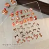 Nuevos Accesorios para Uñas Maillard Kt Lazo para Uñas Accesorios de Uñas de Diamante Gato de Dibujos Animados Marrón Mixto Otoño e Invierno
