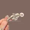Pasador de Pelo Minimalista Retro Estilo Francés con Perlas y Pedrería Pinza para Flequillo y Cabello Fino Accesorios para el Cabello para Mujeres