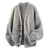 Suéter cardigan acogedor de otoño e invierno, nueva tendencia de tejido holgado y relajado para hombres y mujeres