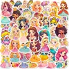 50 Adesivos Fofos de Princesa para Crianças, Carros, Celulares, Mochilas, Estojos, Adesivos Decorativos, Papelaria à Prova d'Água, Adesivos Criativos