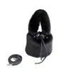2023 nuevo estilo bolso cubo portátil de pelo sintético de zorro correa peluda bolso bandolera color macarrón dulce simple