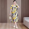 Vestido de seda de algodón para mujeres de mediana edad y mayores, moda de verano para madres jóvenes de mediana edad, nueva falda larga, temperamento, ropa exterior