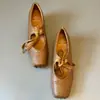 Nuevos Zapatos Mary Jane de Piel de Oveja con Cordones, Punta Cuadrada y Aumento Oculto de Altura, Estilo Coreano, Dulces Zapatos de Salón Franceses de Boca Baja para Mujer, Primavera 2026