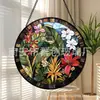 Flor tropical de fronteira vidro pingente colorido decoração de vidro para pendurar em casa decoração de janela jardim apanhador de sol