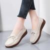 Mocasines de piel de vaca para mujer 2024 Nuevo estilo Plano Versátil Suela suave Mocasines de maternidad Zapatos individuales poco profundos Zapatos de mamá para mujer