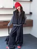 Conjunto de tres piezas para niñas: chaleco retro y pantalones de pierna ancha, nuevo estilo casual suelto de mezclilla para primavera y otoño para niños mayores