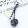 Llavero Colgante Bola Trenzada de Cordón de PU Creativo Elegante Simple Anillo para Llave de Coche Colgante para Bolso de Hombre y Mujer