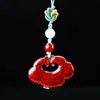 Cadena para Teléfono Móvil de Arena de Cristal Bolsita para Dinero Colgante Colgante de Bolso Marca Tranquilidad Arena Roja de Cinabrio Llavero del Año Zodiacal